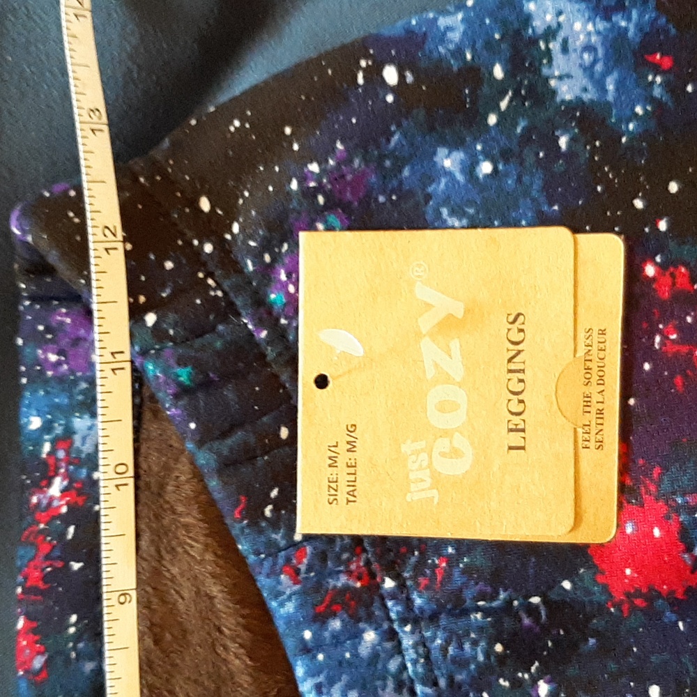 NEW Just Cozy Space Themed Fleece-Lined Leggings NWT - Picture 5 of 6